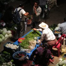 Vegetable sellers in the Chichicastenango market. Photos by Barbara Borst