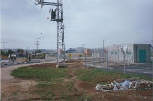 The separation barrier between Israel and the West Bank, near Jenin, under construction in 2005. Photo by Barbara Borst